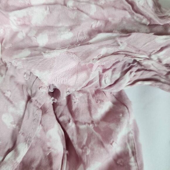 Everly Pink and White Swiss Dot Wrap Dress Size L G18 - Picture 9 of 11